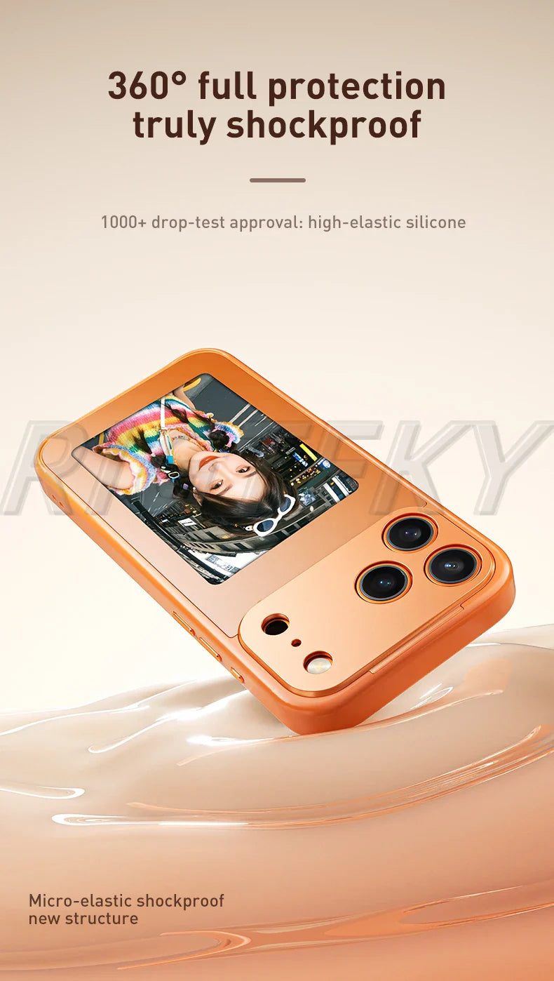 For IPhone 17 Pro Max 17Pro 17 E-ink Mobile Phone Cases Screen Image Ai NFC technology Transmission DIY No Battery Tech Cover