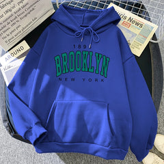 1898 Brooklyn New York Printed Women Hoodies Fashion Fleece Hoody Creativity