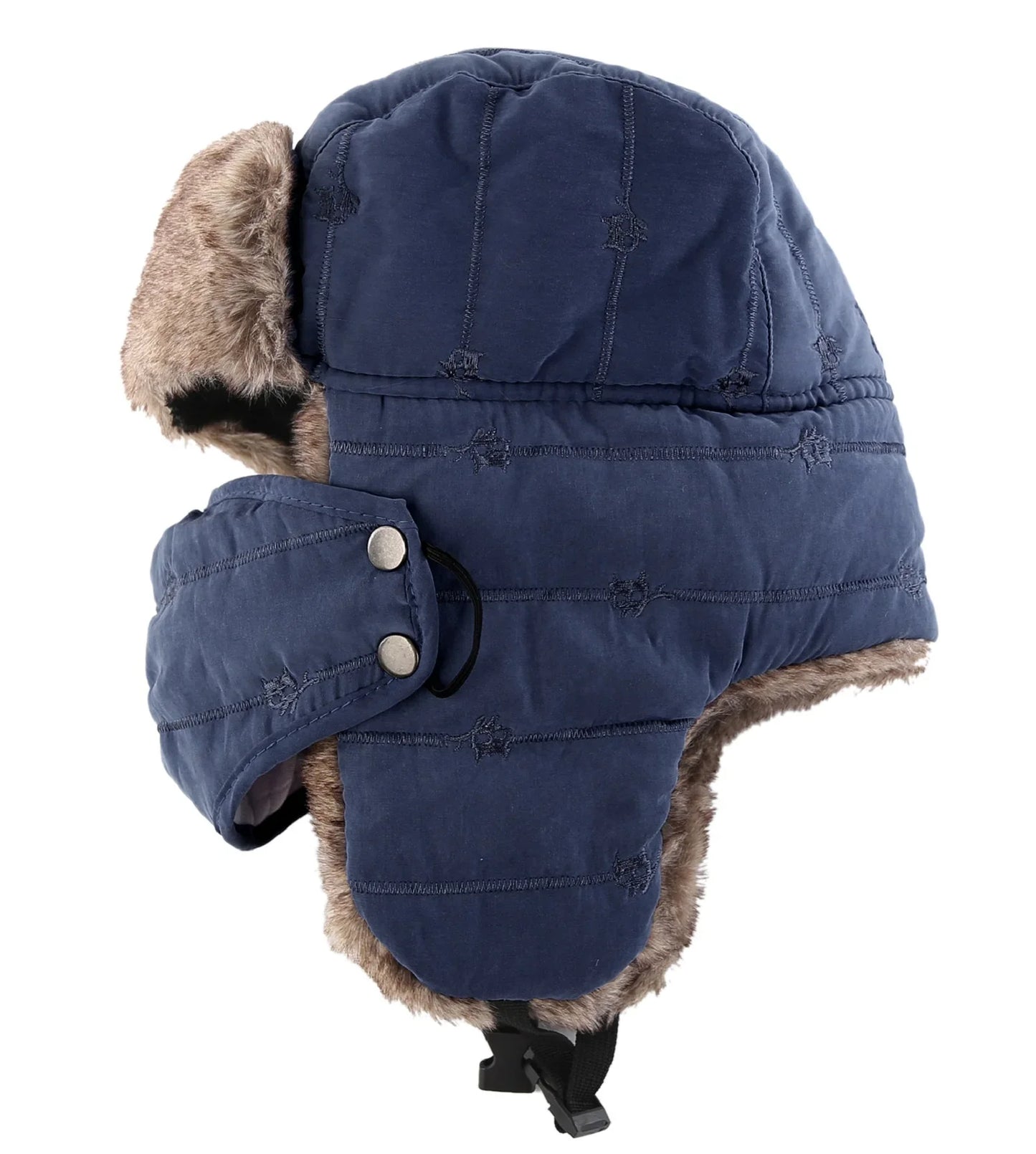 Connectyle Men's Warm Chunky Trapper Hat Removable Windproof Winter Russian Hats with Mask Ushanka Hat