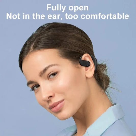 Bluetooth 5.4 Business Earphone Wireless Single Headphone with HD Mic Ear Hook HiFi Stereo Music Earbud for Xiaomi Samsung Phone