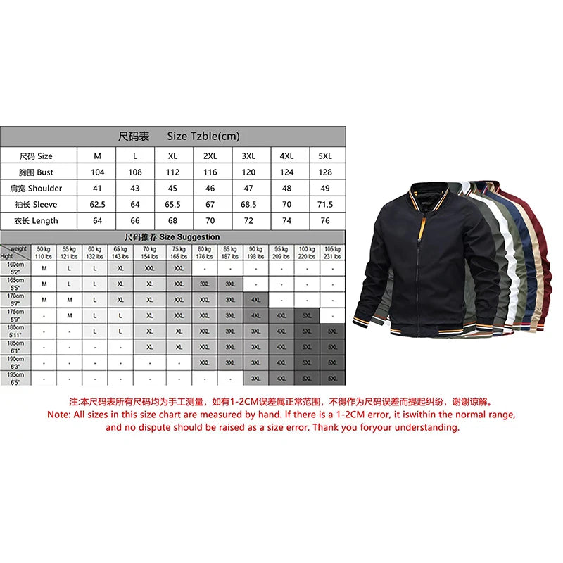 Jackets Men Spring Autumn Fashion  Clothing Solid Outwears Windbreaker Coats