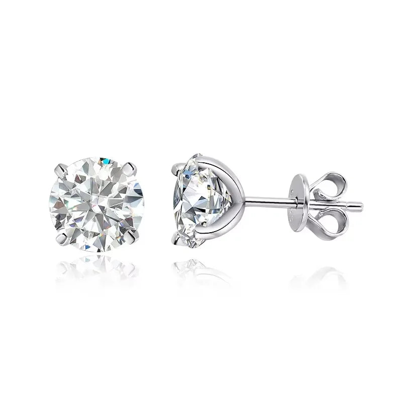 Smyoue 18K Plated 0.1-3CT Moissanite Stud Earrings for Women Men Sparkling Classic Bridal Jewelry 925 Silver Rose Gold Earring