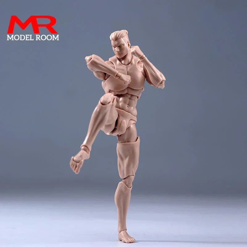 Third Part 1/12 Scale Super Flexible Male Joint Body 16.5cm Soldier Muscle Strong Articulated Action Figure Body Doll