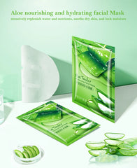 10pcs Natural Aloe Vera Face Masks Skin Care Moisturizing Brightening Korean Mask Face Lifting Visage Facial Mask for Beauty