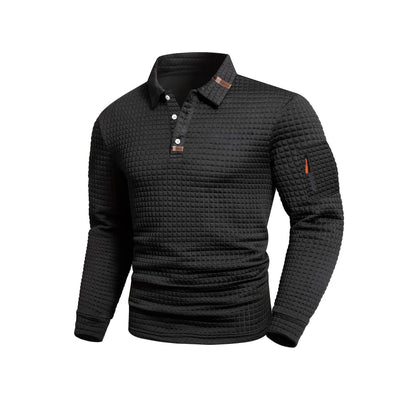 Men's New Autumn-Winter Solid-Color Checkered Patchwork Armless True Pocket Fashionable High-Quality Daily POLO Shirt Top