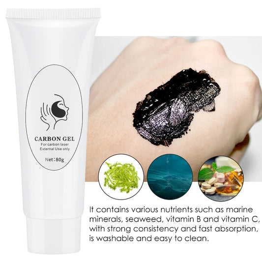 80ml Carbon Gel Black Face Cream Mask For Laser Active Nano Toner Skin Rejuvenation Whitening Facial Deep Cleaning Care Tools