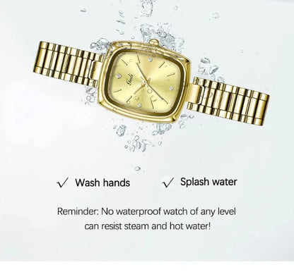 Bracelet Watch Retro TV niche high-end Gold Watches steel strip Waterproof Small Dial Women's Fashion Quartz Clock Wristwatches