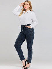 Women's Plus Size Jeans Autumn Chic Elegant Jeans For Chubby Women