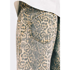 Women's jeans American Retro High Street Leopard Print Loose Wide Leg Pants