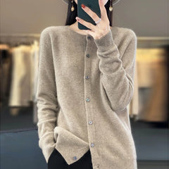 Spring and Autumn  New 100% pure merino cashmere sweater women's O-neck