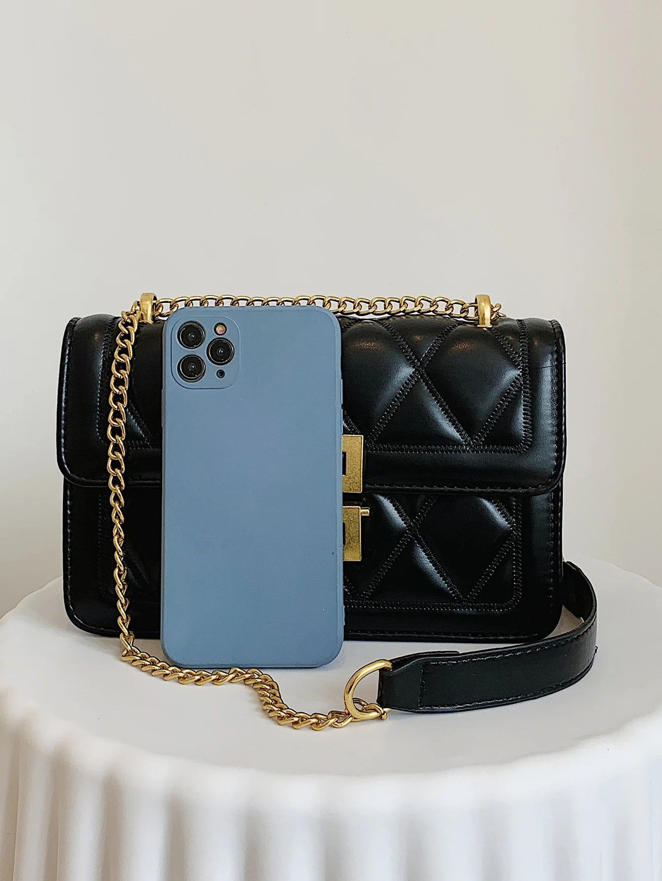 High Sense Fashion Rhombus Chain Shoulder Bag With Small Square Bag Fashion