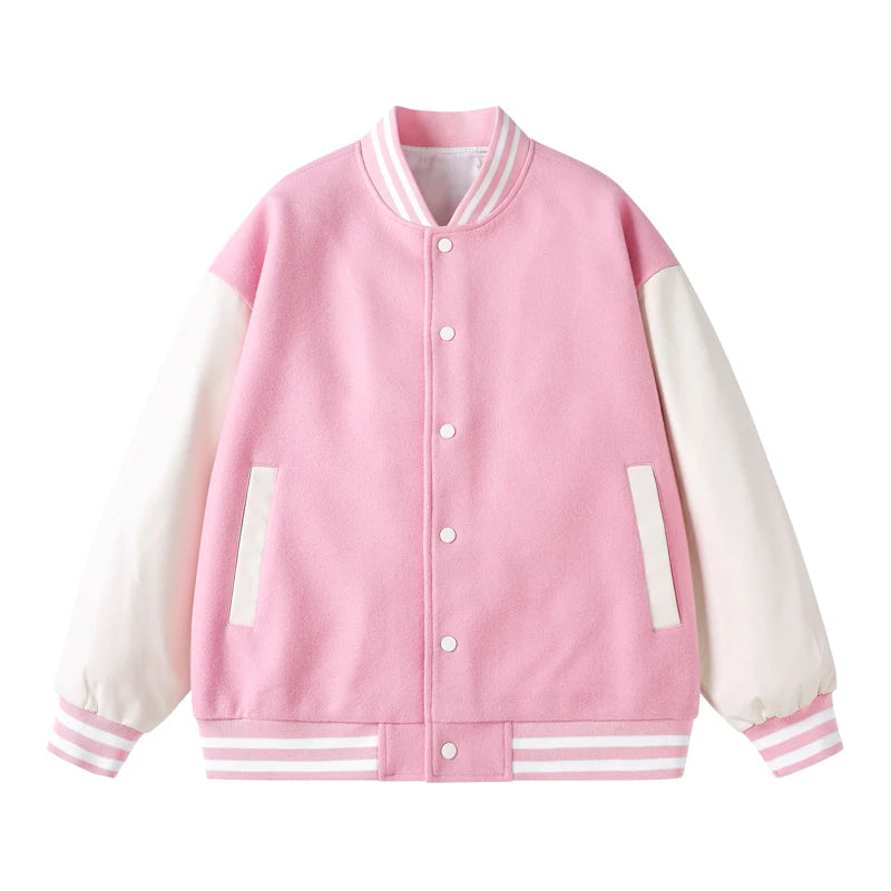 Baseballs Jackets Fashion Quality Patchwork Button Leather Sleeve Sports Coat