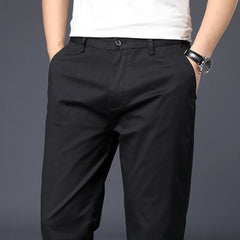 Mens Pants Cotton Casual  Stretch male trousers man long Straight High Quality