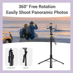 1.7M Wireless Selfie Tripod Foldable Stand For Action Cameras