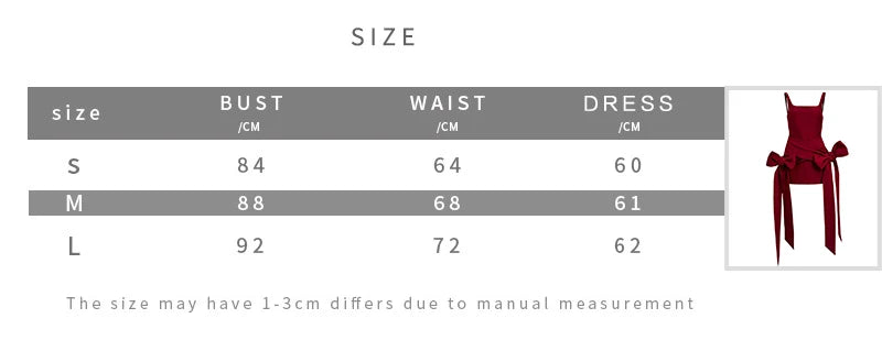 BKLD Fashion Red Bowknot Mini Dress Straps Square Collar Sleeveless Backless Vintage Cute Ladies Slim Party Short A-line Dresses