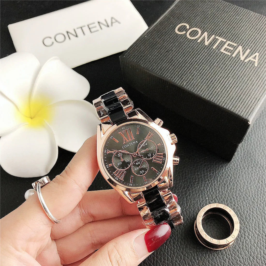 New Creative Watch Women Watches Luxury Rose Gold Quartz Ladies Watches Stainless Steel Bracelets Wristwatches Reloj Mujer