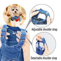 Fashion Pet Jean Overalls for Dogs Soft Denim French Bulldog Apparel Puppy Costumes