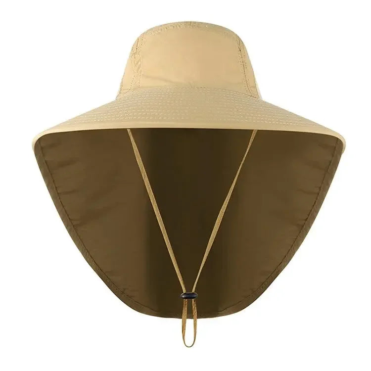Wide Brim Sun Hat with Neck Flap for men women Adjustable Outdoor
