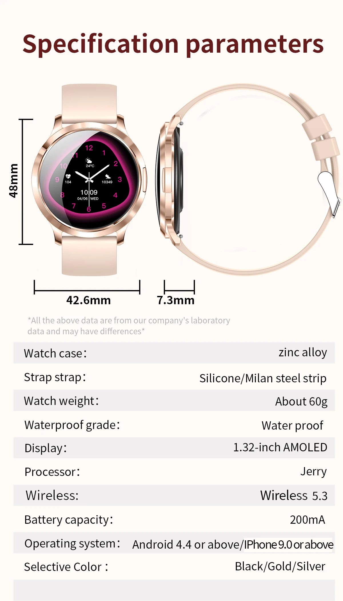 LIGE 2025 New Smart Watch For Women AMOLED HD Screen Watches IP68 Waterproof Heart Rate Monitor Ladies Utra-thin Smartwatch
