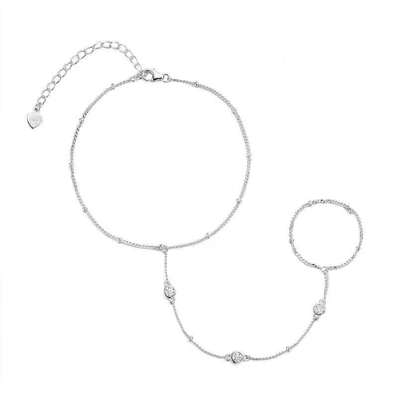 Smyoue 3MM Moissanite Bracelets for Women 14-21cm Wrist Size Adjustable Chain 925 Sterling Silver Plated 18K Wholesale Jewelry