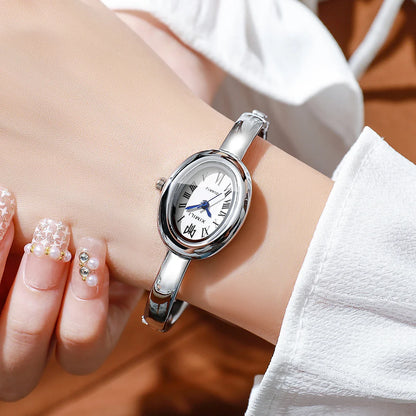 Elegant Oval Roma Dial Women Quartz Watch Fashion Bracelet Strap Ladies Wristwatch Reloj Mujer Girls Clock Gift