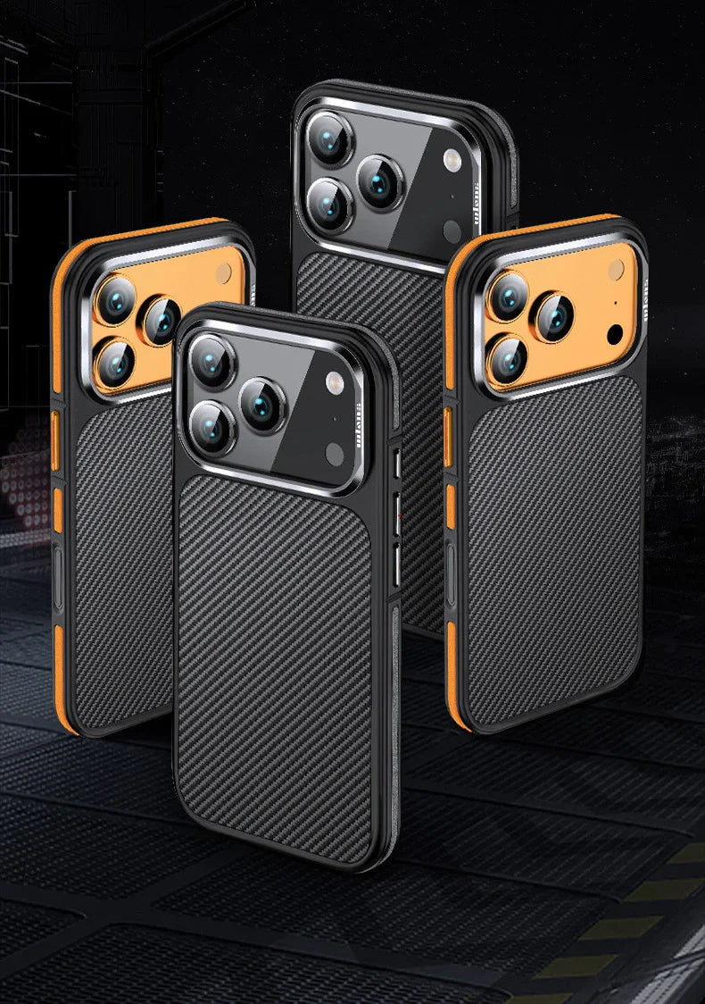 Conelz For 600D Kevlar Series Iphone pro 17 Pro Case with Magnetic Metal Camera Ring Wrapped Edge for iPhone 17 pro max Case