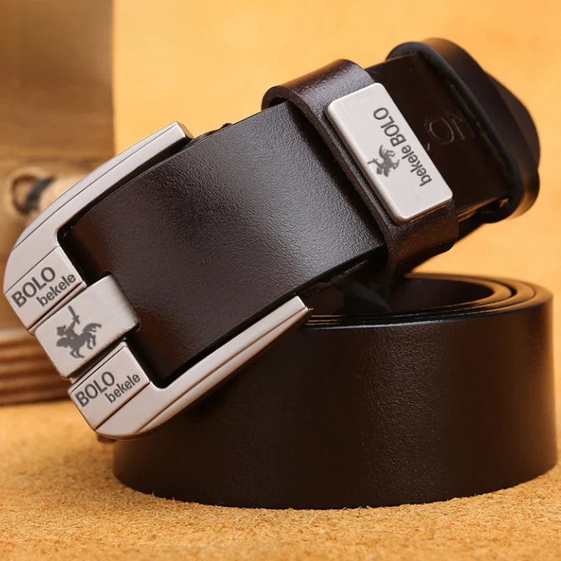 Famous Cowskin Luxury Brand Designer High Quality Alloy Pin Buckle Belts for Jeans Original Real Genuine Leather Belt for Men