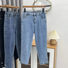 Spring Autumn Clothing Women Drainpipe Jeans Plus Size Brief Denim