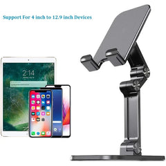 Three Sections Foldable Desk Mobile Phone Holder For iPhone for iPad Tablet Flexible