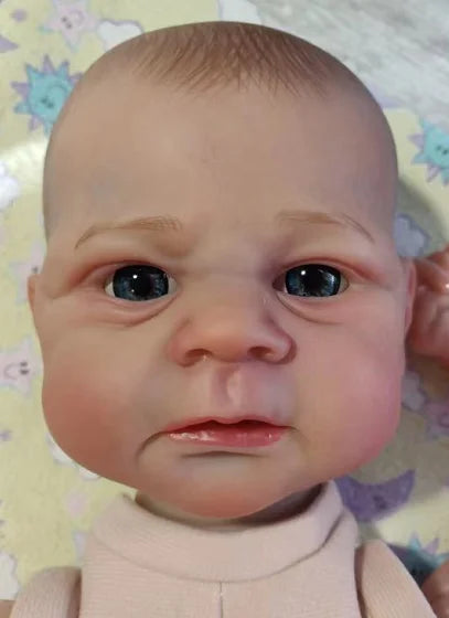 NPK 19inch Finished Doll Size Already Painted Elijah Lifelike Soft Touch Flexible finished Doll Parts with Body and eyes