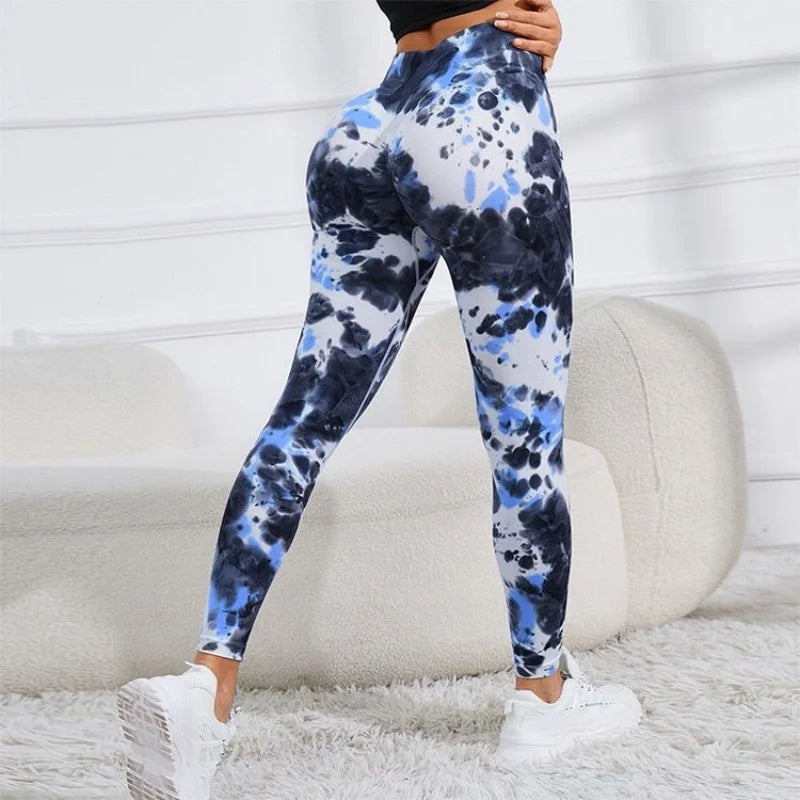Tie Dye Seamless Leggings Women for Gym Yoga Pants Push Up Workout Sports Leggings