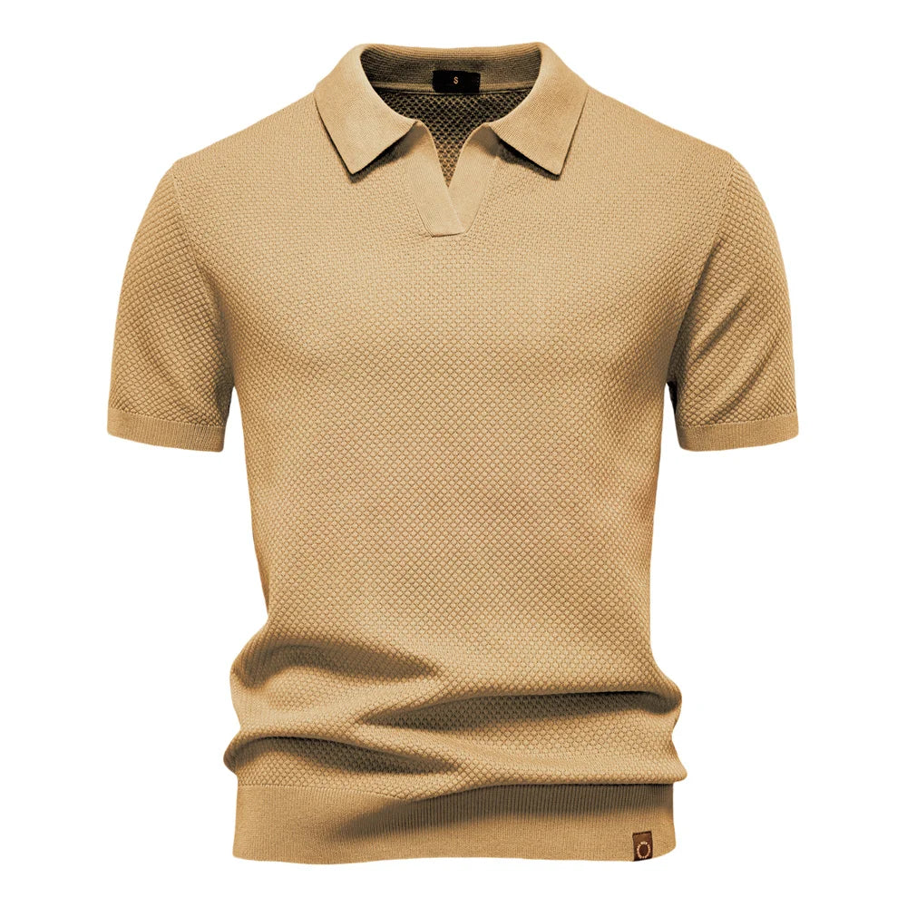 2025 New Summer Premium Solid Color Men's Golf Polo Shirt for Collared Breathable Fabric Social Casual Top Male Polo Shirts