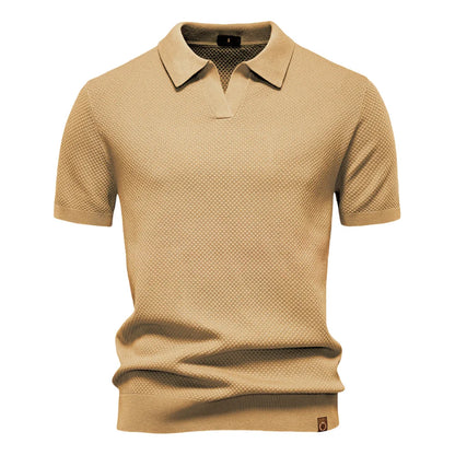 2025 New Summer Premium Solid Color Men's Golf Polo Shirt for Collared Breathable Fabric Social Casual Top Male Polo Shirts