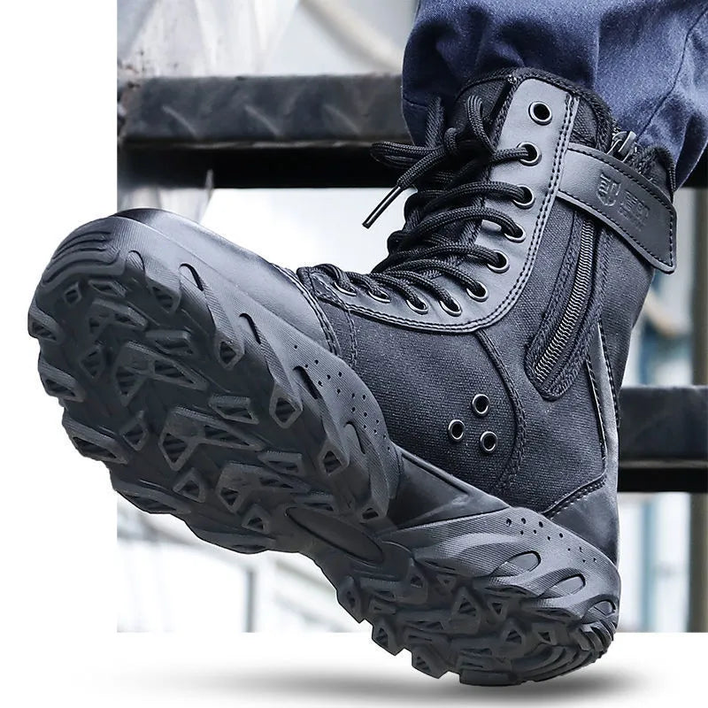 Military Combat Boots Men Black Security Work Safety Shoes Men's Army Hunting Boots