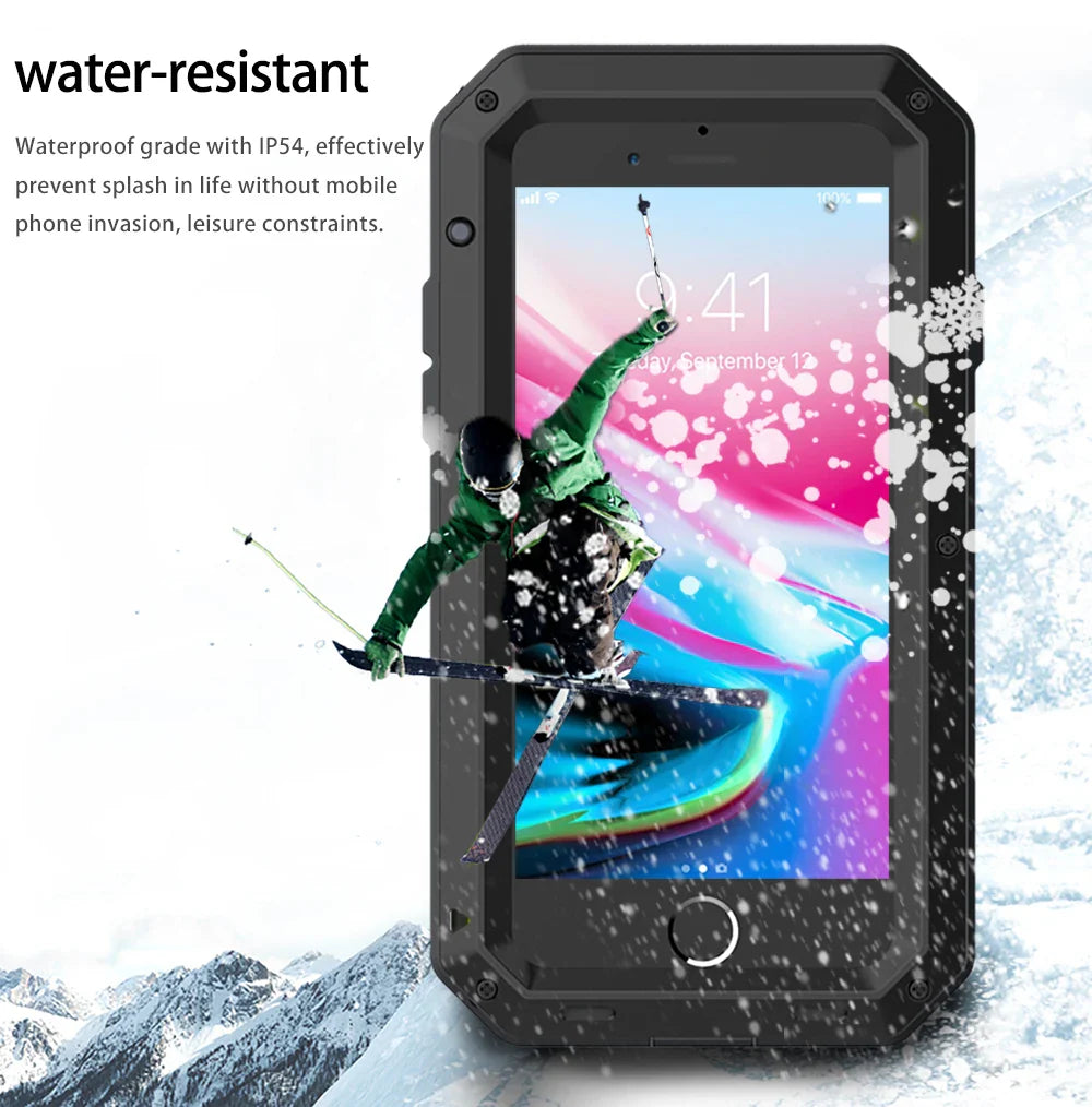 Heavy Duty Protection Armor Metal Phone Case for iPhone 17 16 15 14 13 12 11 Pro XS MAX SE XR X 6 7 Aluminum Shockproof Cover