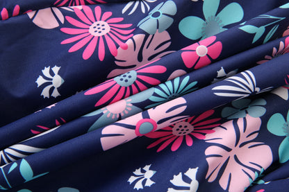 Girls Flower Navy Rain Jacket for Waterproof Coat Lightweight Hooded Warm Lined Raincoats Windbreakers