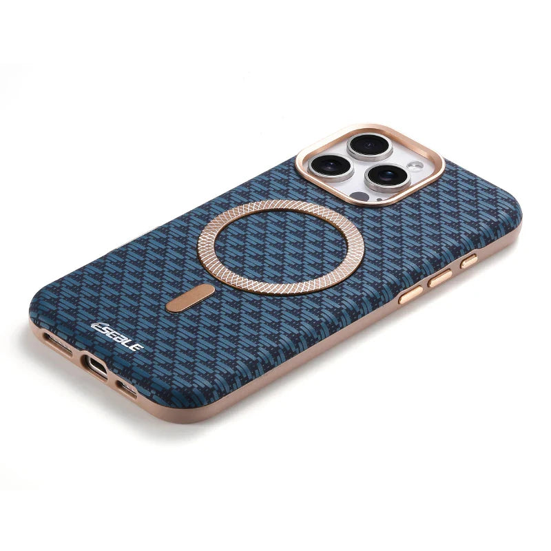 For Magsafe Magnetic Solid Color Triangle Pattern Phone Case for iPhone 17 Pro Max 15 13 14 16 Pro Max Bumper Back Cover