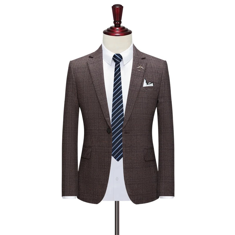 Tuxedo for Mens: Men's Casual Boutique Business Retro British Style Plaid Blazers