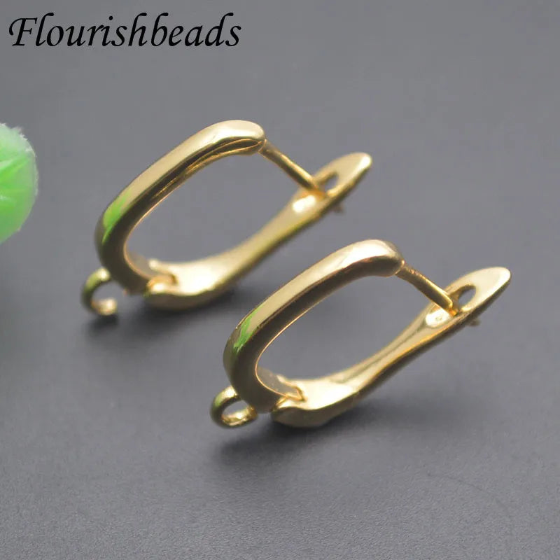 Nickle Free Anti-rust Real Gold Plating Metal Earring Hooks Women Jewelry Making Components 30pieces