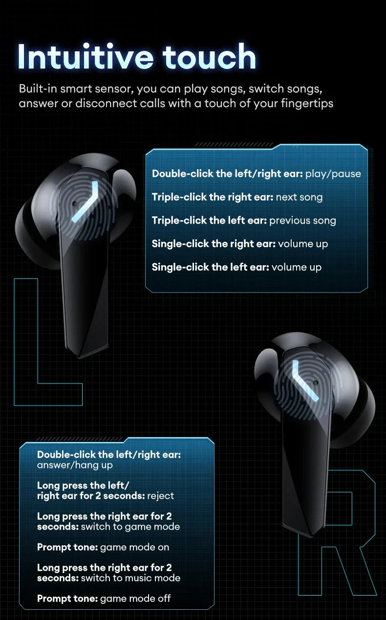 Original Lenovo XT53 Bluetooth V5.4 Earphones LED Power Display Gaming Headphones Waterproof Anti-sweat Upgraded Wireless Earbud