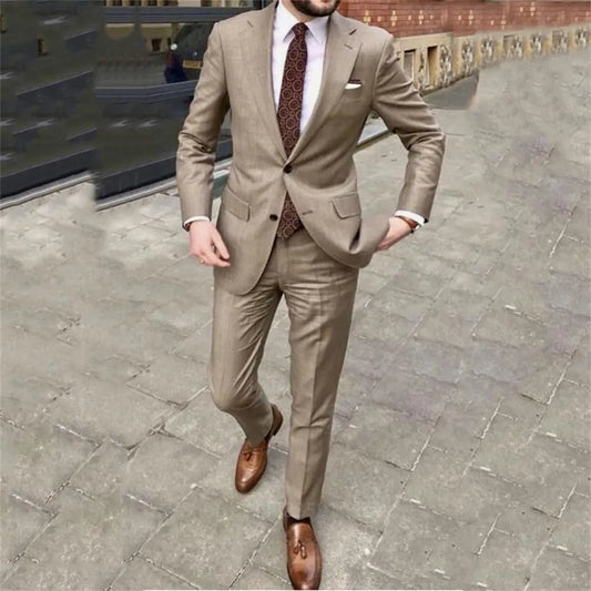 Tuxedo for Mens: Handsome Slim Fit Casual Mens Prom Suits Notched Lapel Groomsmen