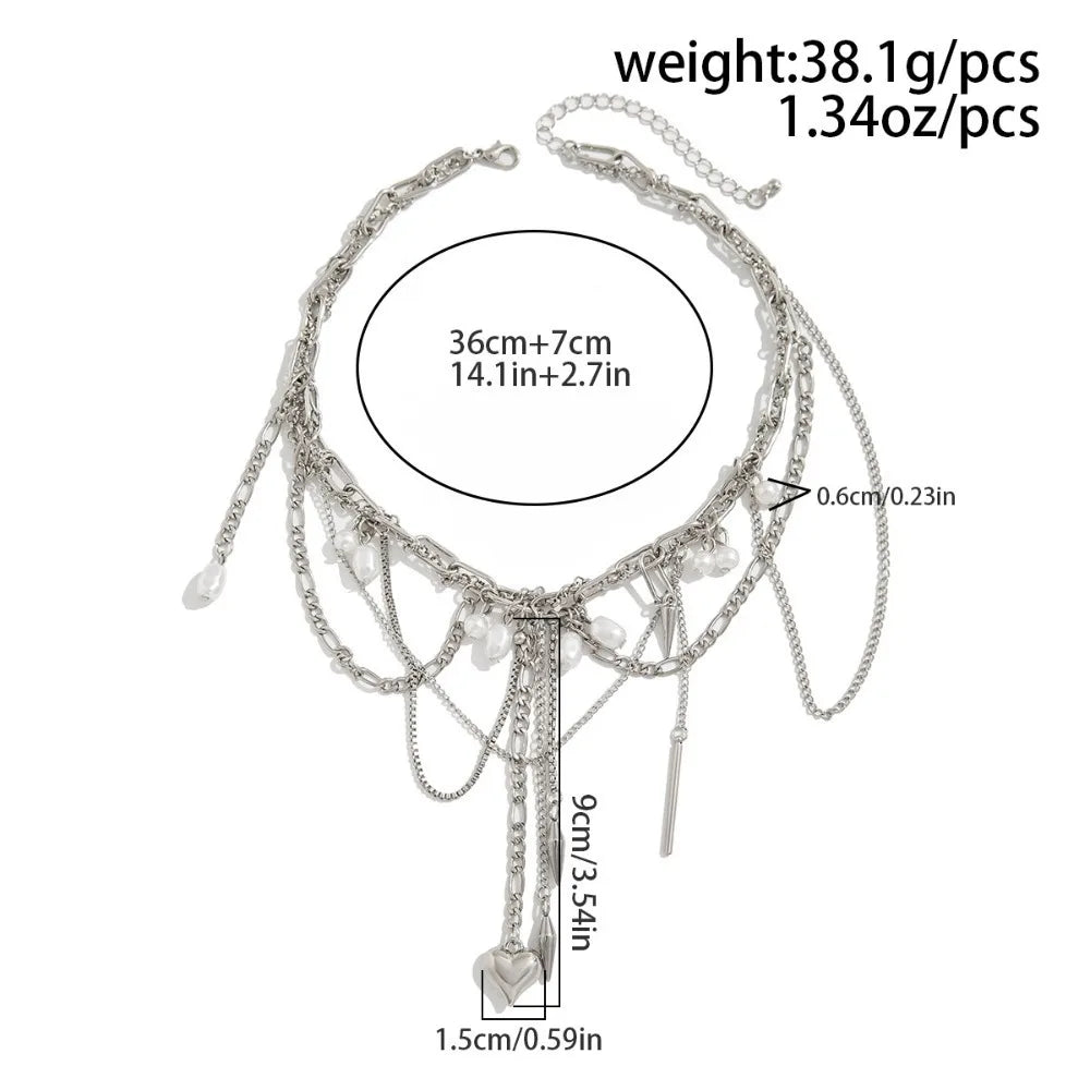 Elegant Irregular Imitation Pearl Beads Necklace for Women Vintage Party Wedding Tassels Choker Fashion Jewelry Accessories Gift