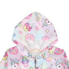 Unicorn Girls Jacket Cute Cartoon Boys Coat Little Princess Outerwear Birthday Kids Clothes