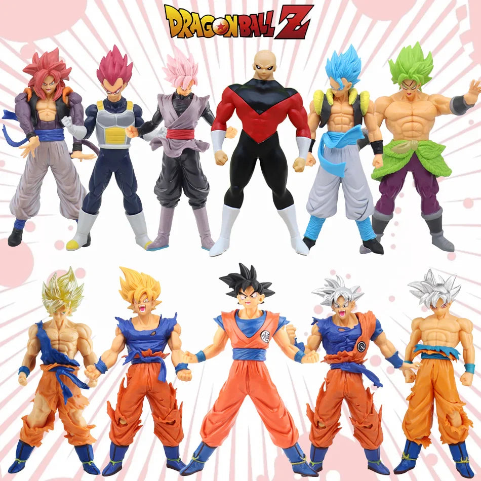 Anime Dragon Ball Z Super Saiyan Son Goku Broly Vegeta Anime Action Figure Model Christmas Gifts Collectible Figurines for Kids