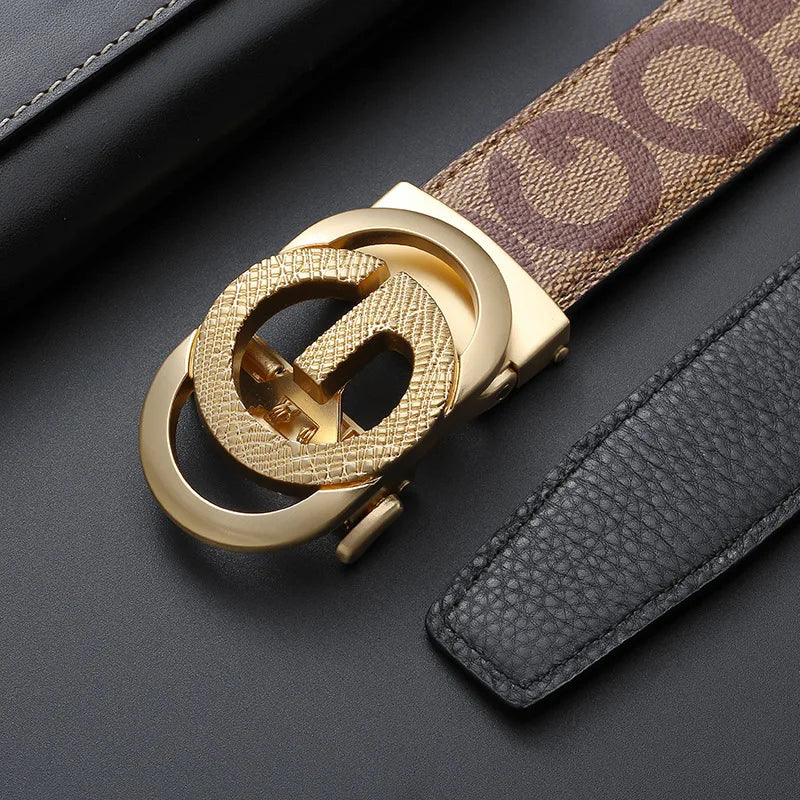 Top-quality cowhide and leather men's belt, fashionable and casual luxury brand jeans belt, multifunctional design men's belt