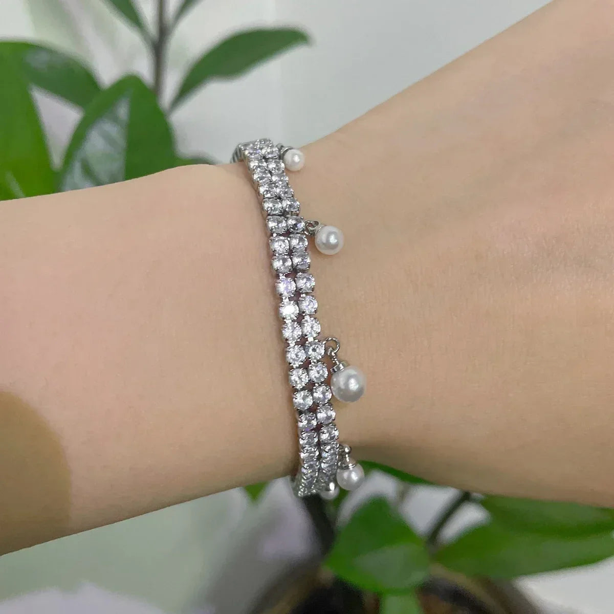2025 New Trend Fine Wedding Jewelry Set Charm Silver Heart shaped Crystal Luxury Pearl Necklace Earrings Romantic Gift for Women