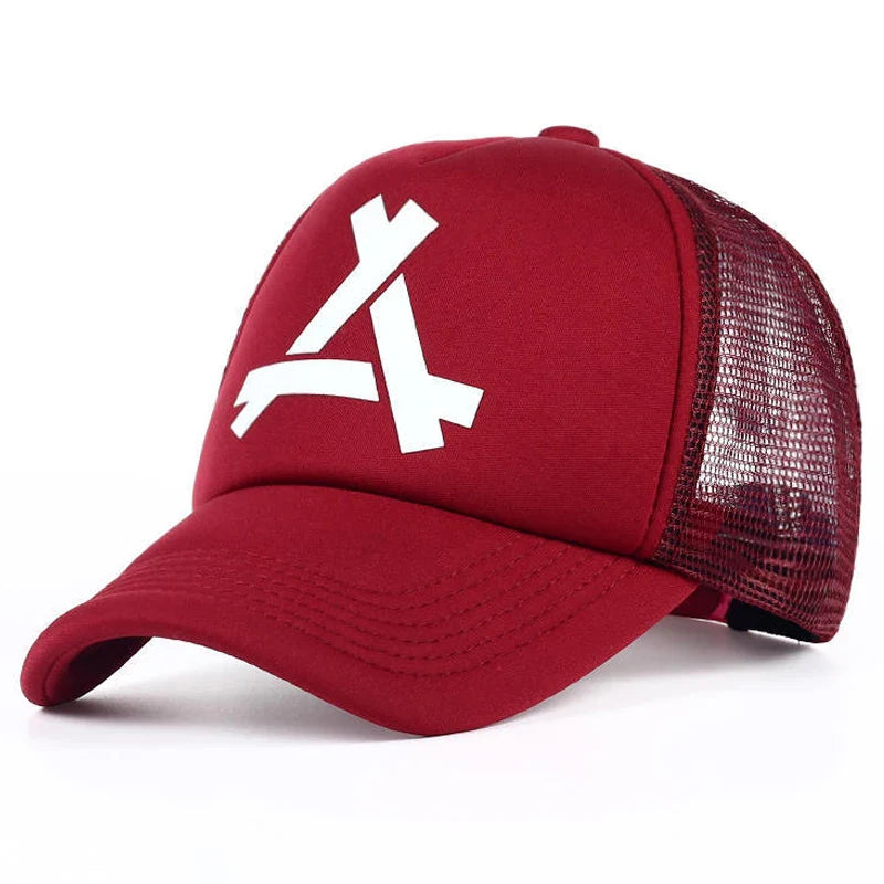Unisex A- Letter Printing Baseball Net Caps Hip Hop Cap Spring and Summer Outdoor Adjustable Casual Hats Sunscreen Hat