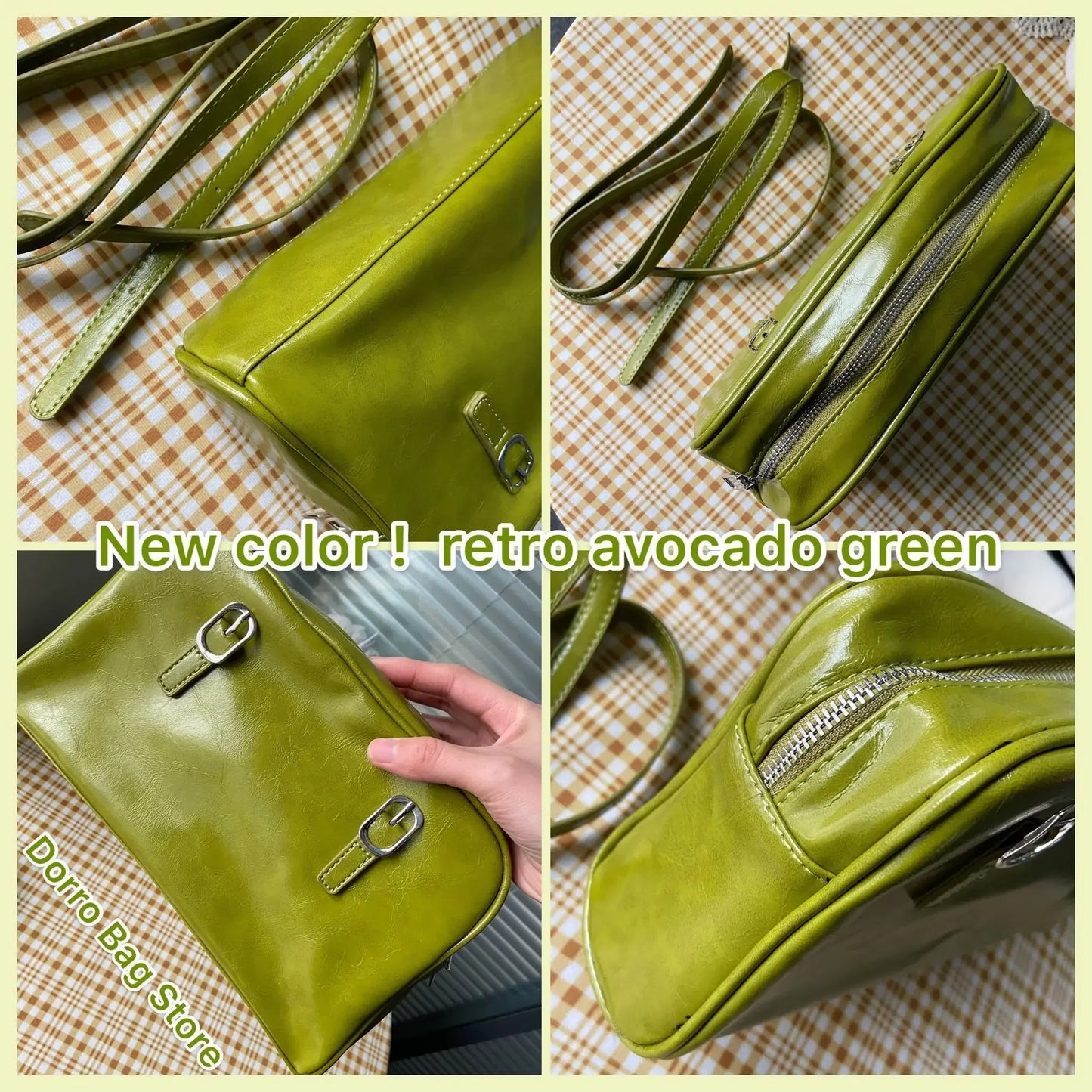 Fashion Women Green Big Shoulder Bags PU Leather Female Purse Handbags