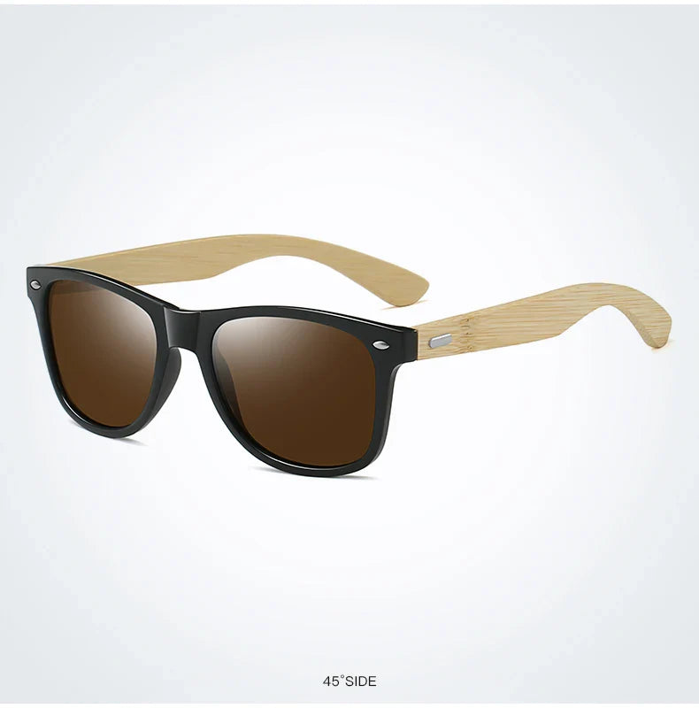 Fashion Bamboo Wood Vintage Square Sunglasses Men Women Luxury Brand Designer Sun Glasses Wooden Driving Fishing Eyewear