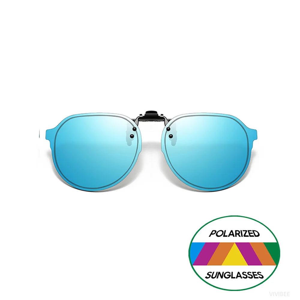 VIVIBEE Flip Up Clip on Sunglasses Polarized Men Driving Women Fishing UV400 Night Vision Sun Glasses Clips Universal Goggles